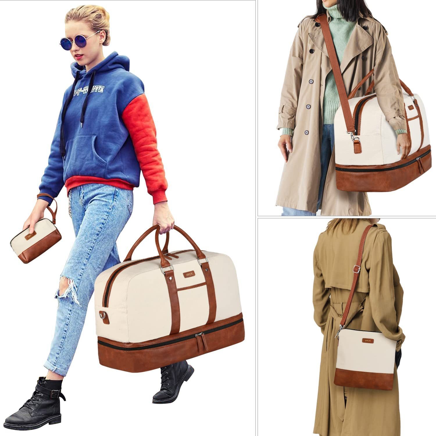 Weekender Bag Set — Sand & Brown Oxford — detail 3